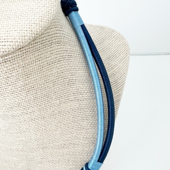 NWT Antique Burgess & Leigh Flow Blue Pendant/Pin Necklace Sterling Silver - Picture 3 of 7